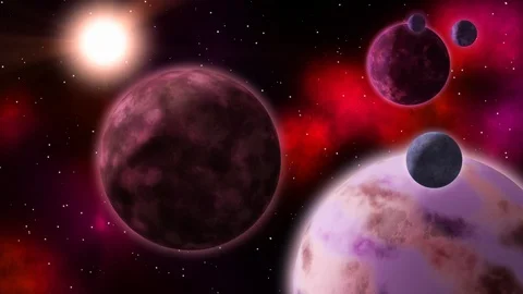 Space landscape with nebula and planets. Loopable. Stock Footage 86555648