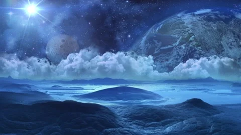 Space landscape timelapse and a Cosmic panorama background Stock Footage 235731058