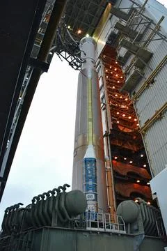 At Space Launch Complex 3 at Vandenberg Air Force Base in California, the g.. Stockfoto's