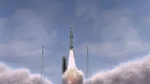 Space Launch System Animation Stock Footage 44547118