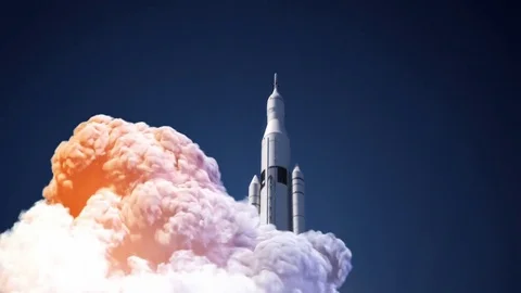 Space Launch System Takes Off Stock Footage