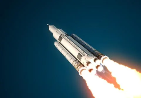 Space Launch System Takes Off Stock Photos