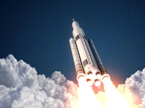Space Launch System Takes Off Stock Photos