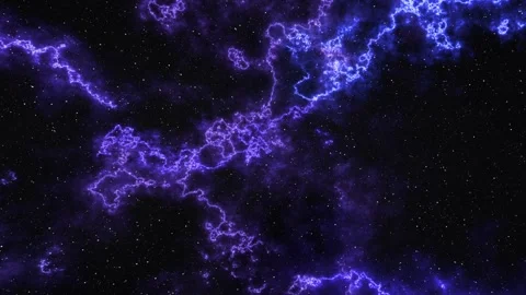 Space Lightning and Stars Flight 4K Loop Stock Footage 247008437
