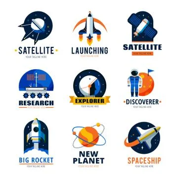 Space Logo Emblems Set イラスト素材