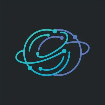 Space logo modern design planet template illustration simple circle inspira.. 스톡 일러스트