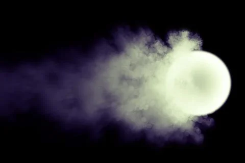 Space magic abstract, glowing ball with smoke on black background Stock Illustration