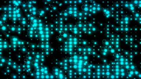Space magic background. Blue hexagons. Business cinematographic hexagons Stock Footage 89570546