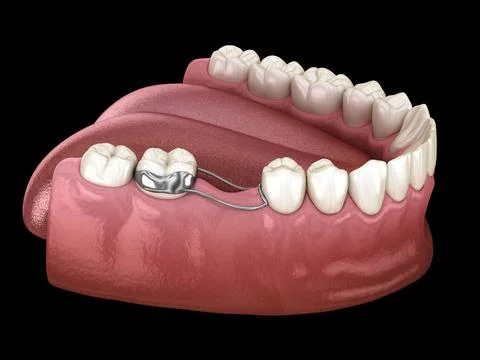 Space Maintainer Unilateral keeps from teeth shift deformatiuon after losing Illustrazione stock