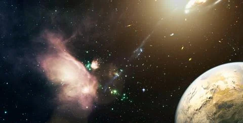 Space many light years far from the Earth. Elements of this image furnished b 스톡 일러스트