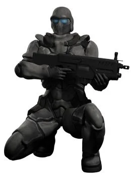 Space Marine Trooper Crouching Illustrazione stock