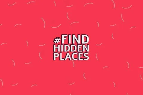 Space matrix void style typography featuring FIND HIDDEN PLACES and offset halft 스톡 일러스트