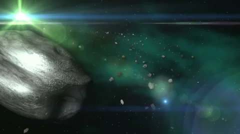 Space Meteor & Asteroid Belt Stock Footage