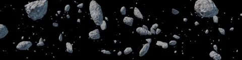 Space meteorite fragments shuttle and loop continuously. Stock Footage 333102209
