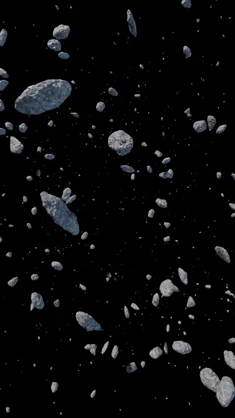 Space meteorite fragments shuttle and loop continuously. Stock Footage 333102265