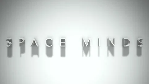 Space Minds 3D title animation with shadows on a white background Stock Footage 296686893
