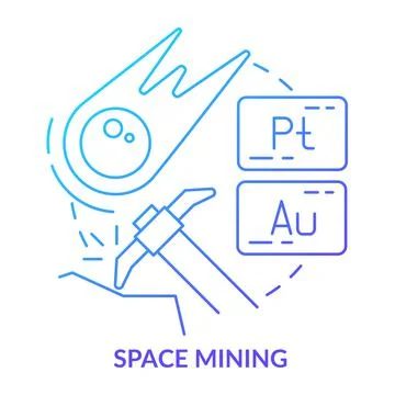 Space mining blue gradient concept icon 스톡 일러스트