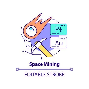 Space mining concept icon 스톡 일러스트