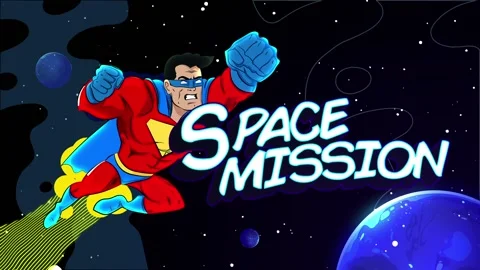 Space Mission Comic Title Stock Footage 166130071