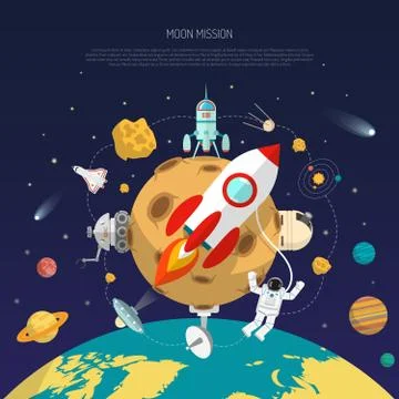 Space Mission Concept Stockillustratie