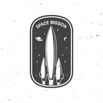 Space mission logo, badge, patch. Vector. Concept for shirt, print, stamp イラスト素材