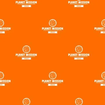 Space mission pattern vector orange イラスト素材