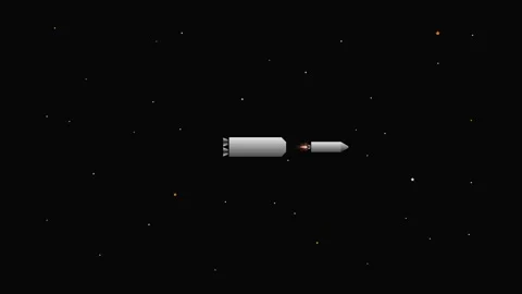 Space mission using advance multistage rocket propellant Stock Footage 296282301