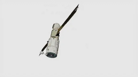 The space module is flying in space, there is an alpha channel Stock Footage 262019639