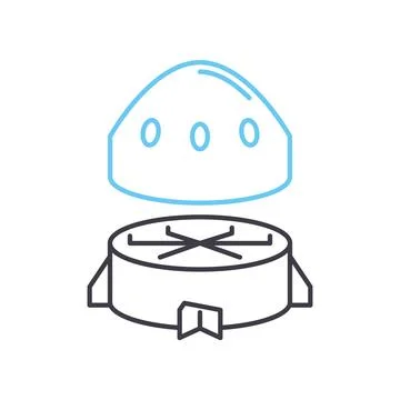 Space module line icon, outline symbol, vector illustration, concept sign Stock Illustration