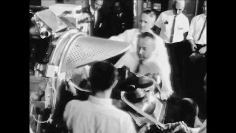 A space monkey is used to test space environment and equipment at a test Stock Footage 85771675