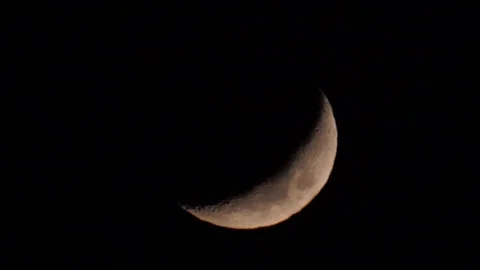 Space. The moon in the sky at night Stock Footage 120698984