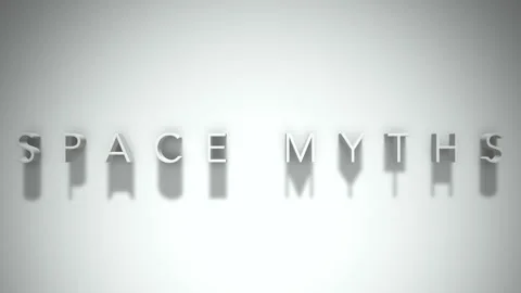 Space Myths 3D title animation with shadows on a white background Stock Footage 296552607
