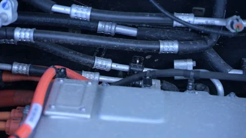 Space near the electric car engine. Stock Footage 335193777