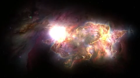 Space nebula 3D animation with shining sun Stock Footage 51650485