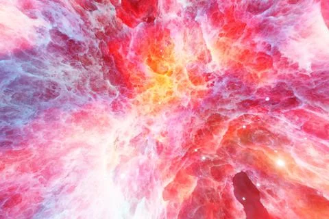 Space nebula background. Million years BC. Planets and galaxy, science fiction Stock-Illustration