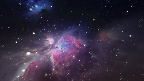 Space Nebula blue background 4k video moving stars space background rotation neb Stock Footage
