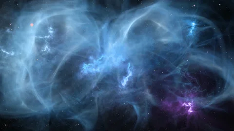 Space nebula blue background. Stock Footage 132063957