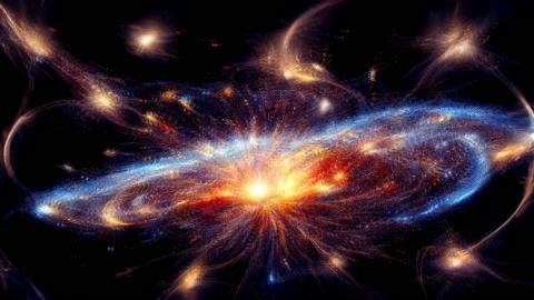 Space Nebula blue moving stars space rotation nebula Dolphin Shaped Cosmic Stock Footage 214432606
