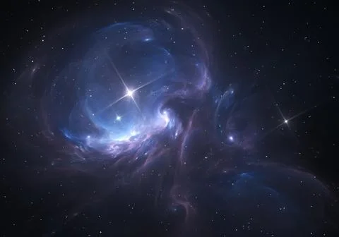 Space Nebula. Cloud of gas and dust blocks the light of distant stars. Illustrazione stock