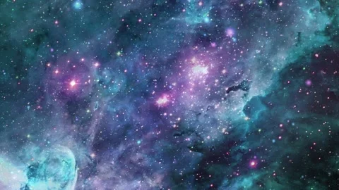 Space Nebula Flight in blue and purple Stock Footage 235735205