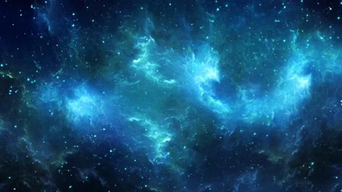 Space Nebula Flight in blue Stock Footage 235735433