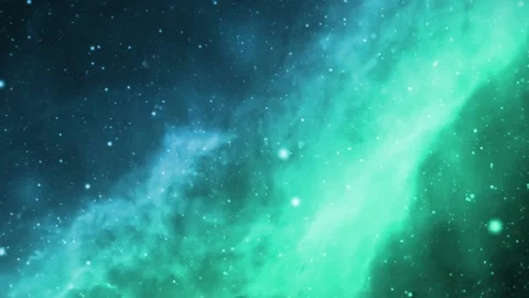 Space Nebula Flight in green Stock Footage 235735876