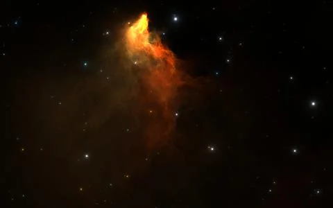 Space nebula. Giant interstellar cloud and stars scattered across the univers Stock Illustration