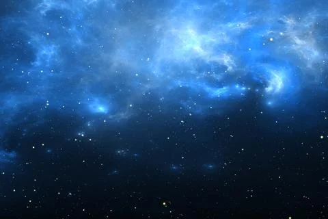 Space nebula. Giant interstellar cloud and stars scattered across the unive.. Stock Illustration