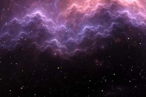 Space nebula. Giant interstellar cloud and stars scattered across the unive.. Stock Illustration