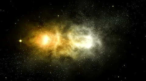 Space Nebula Golden Stock Footage 54719135
