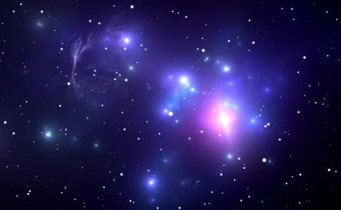 Space nebula with Supernova Explosion in the background Stock Illustration