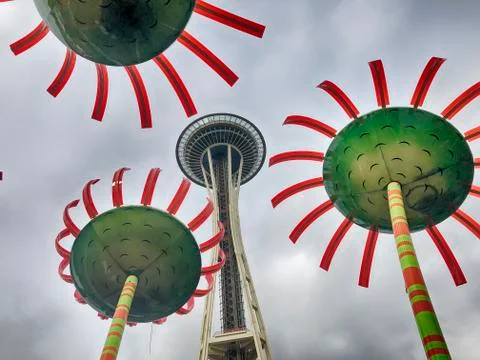 Space Needle and Sonic Bloom Stock Photos