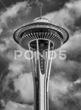 The Space Needle in Black and White Stock Photos