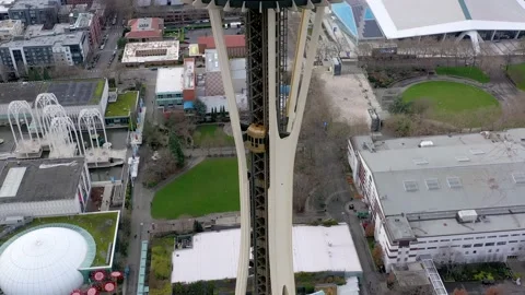 Space needle elevator traveling to the top of Space Needle. Seattle, Washington Stock-Footage 238702557
